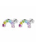 schmuck23 Silber Ohrringe 925 Regenbogen 0,7 cm x 0,8 cm