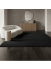 KADIMA DESIGN Teppich Kurzflor Uni-Farbe Microfaser Antirutsch Wohnzimmer waschbar in Schwarz