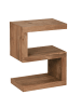 KADIMA DESIGN Beistelltisch S-Cube: Akazienholz, S-Form, 44x30 cm, 60 cm Höhe in Beige