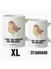 Mr. & Mrs. Panda Weiße Tasse Eule Zufrieden mit Spruch in Weiß