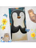 Mr. & Mrs. Panda Badehandtuch Pinguin Universum Design ohne Spruch in Eisblau
