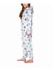 NORMANN Jumpsuit Overall Kapuze Sternen Look Coralfleece - 58845 in grau