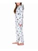 NORMANN Jumpsuit Overall Kapuze Sternen Look Coralfleece in grau