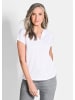GOLDNER Luftiges Basicshirt mit V-Ausschnitt in weiß