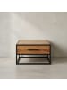 KADIMA DESIGN Couchtisch Massivholz/Metall Sofatisch 65x38x65cm, Design