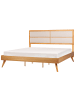 Beliani Doppelbett POISSY in Braun/Beige - (W) 187 x (H) 120 x (L) 202 cm