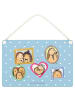 Mr. & Mrs. Panda Deko Schild Igel Familie ohne Spruch in Blau Pastell
