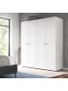 Inn.Furn Kleiderschrank weiß 4-türig 160 cm, Drehtürenschrank mit Kleiderstangen