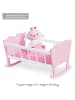 Pinolino 4-tlg. Puppenwiege Jasmin inkl. 3-tlg. in pink,white
