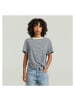 G-Star Raw T-Shirt in white-petrol stripe
