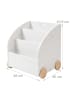 relaxdays Bücherregal „3 Fächer“ in Weiß/ Natur – (B)46 x (H)43,5 x (T)40 cm