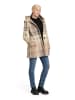 AMBER & JUNE Kurzmantel mit Kapuze in Weiß/Taupe