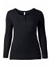 sheego Langarmshirt in schwarz