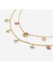 Guess Damen-Kette zweireihig Flowers Bunt/Goldfarben