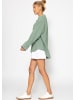 SASSYCLASSY Musselin Bluse mit breiten Manschetten in Grün