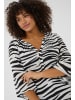 KAFFE curve Kurzarm-Bluse KCleane Regular fit in Chalk/Black Animal