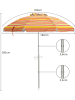 COSTWAY Sonnenschirm Strand in Orange