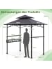 COSTWAY Grillpavillon mit Doppeldach 242 x 153 x 250 cm in Anthrazit