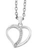 Adeliás Damen Anhänger – Herz Gravuranhänger aus 925 Silber mit Zirkonia in silber