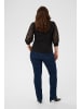 KAFFE curve Langarm-Shirt KCbella Tight fit in Black Deep
