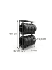 relaxdays Reifenregal in Schwarz - (B)110 x (H)180 x (T)40 cm
