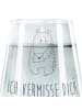 Mr. & Mrs. Panda Trinkglas Bär Vermissen mit Spruch in Transparent