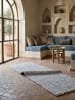 KADIMA DESIGN Flachgewebe-Teppich Handgewebt MEDWAY 65% Wolle Pflegeleicht in Blau