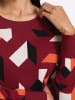 Heine Longpullover in dunkelrot-champagner-gemustert