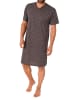 NORMANN Nachthemd kurzarm zeitlosem Alloverprint   - 71250 in dunkelgrau