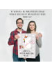 Mr. & Mrs. Panda Poster Einhorn Näherin mit Spruch in Grau Pastell