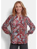 GOLDNER Satin-Schlupfbluse mit Blumendruck in rot / gemustert