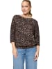 Zero  Leo-Shirt mit 3/4 Arm in Beige/Black