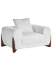 Beliani Sessel VINLIDEN in Weiß/Braun - (W) 118 x (H) 62 x (L) 87 cm