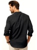 behype Langarmhemd - aus Leinen im Regular-Fit Sommerhemd in Schwarz