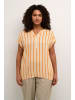 KAFFE curve Ärmellose Bluse KCsida Regular fit in Feather Gray / Melon Stripe