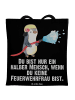 Mr. & Mrs. Panda Beutel Feuerwehrfrau Herz mit Spruch in Schwarz