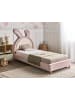 Beliani Kinderbett LALLIAS in Rosa/Weiß/Braun - (W) 99 x (H) 133 x (L) 213 cm