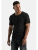 Camel Active T-Shirt aus reiner Baumwolle in Schwarz