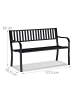 relaxdays Gartenbank in Schwarz - (B)127,5 x (H)82 x (T)59,5 cm