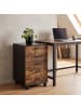 relaxdays Rollcontainer in Schwarz/ Braun - (B)40 x (H)69 x (T)40 cm