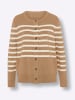 Heine Strickjacke in camel-ecru-geringelt