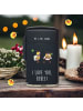 Mr. & Mrs. Panda Feuerzeug Bienen Paar mit Spruch in Schwarz