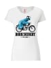 Logoshirt T-Shirt Sesamstraße - Krümelmonster Motorrad in weiß