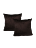 2er Set Teddy Flausch Kissen 45x45cm in braun
