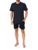 NORMANN kurzarm Schlafanzug Shorty Pyjama Streifen in blau
