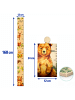relaxdays Messlatte "Waldtiere" in Natur - 50-180 cm