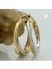 Gallay Creole Ohrring 19x2mm bicolor Gelbgold und Weißgold 9Kt GOLD in gold