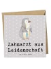 Mr. & Mrs. Panda Klappkarte Zahnarzt Leidenschaft mit Spruch in Grau Pastell