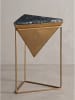 KADIMA DESIGN Beistelltisch dreieckig, mit Designer Gestell, Marmor