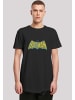 F4NT4STIC Long Cut T-Shirt DC Comics Superhelden Batman Crackle Logo in schwarz